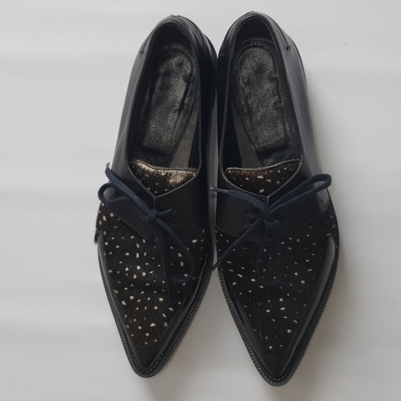 Robert Clergerie Pony Hair Oxford Loafers - Picture 4 of 12